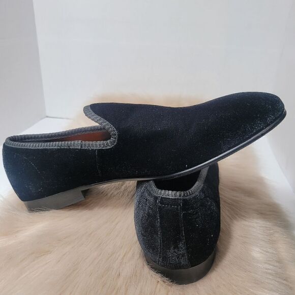 Tallia Tedaldo Men Slip On Smoking Loafers  Bordeaux Black  Velvet Size 10.5 main image 8